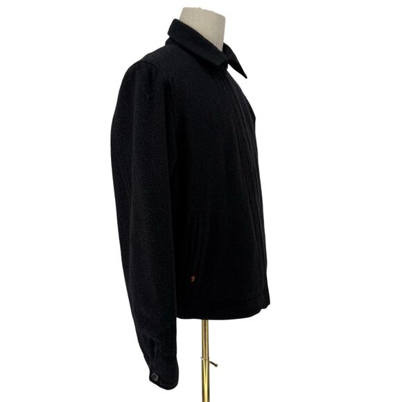 Vintage Late 1990s Abercrombie & Fitch Wool Coat Men's L Grey Full Zip Outdoors - Picture 2 of 7